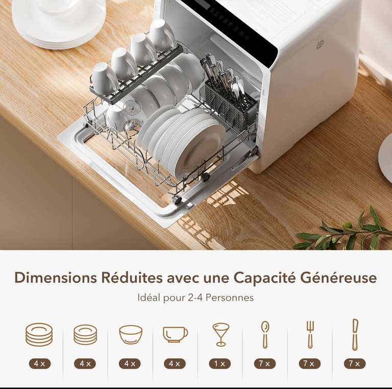Comptoir de lave-vaisselle portable, lave-vaisselle compact avec