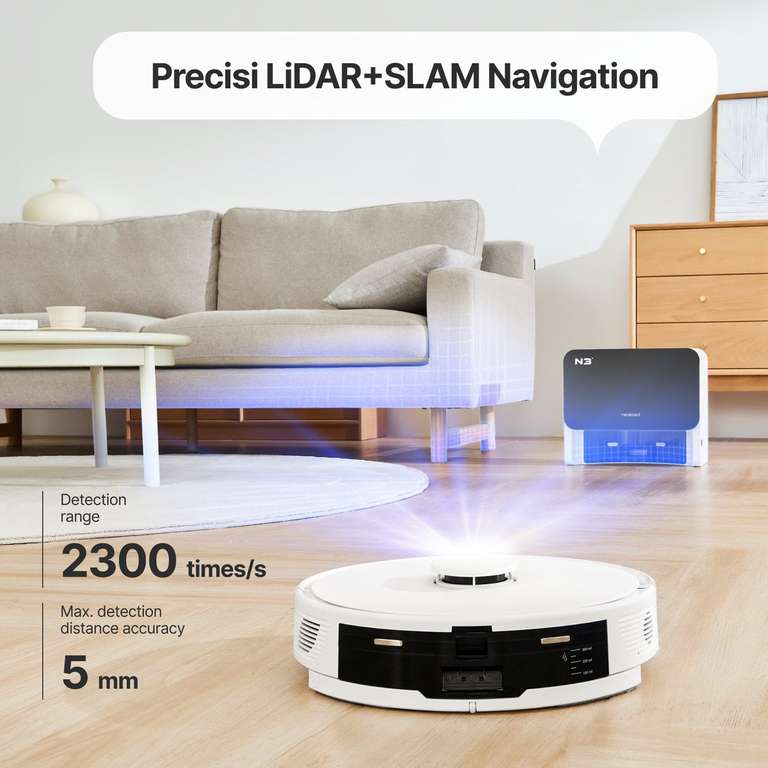 Aspirateur robot & laveur Neakasa NoMo N3 avec station de vidange auto-  4000Pa, Navigation LiDAR, 5200mAh, Alexa & Google (Entrepôt EU) –