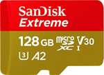 Carte microSDXC SanDisk Extreme - 128 Go, jusqu'à 190 Mo/s, avec performances d'application A2