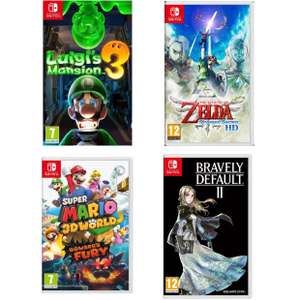 Sélection de jeux sur Nintendo Switch en promotion - Ex : Luigi's Mansion 3 ou Skyward Sword HD
