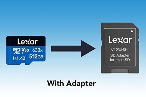 Carte mémoire microSDXC Lexar 633x - 512 Go