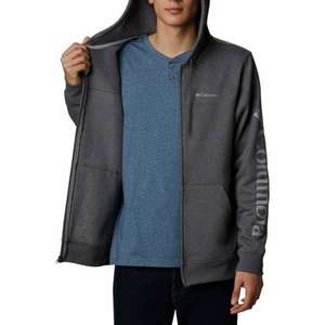Veste polaire Columbia Logo Fleece Full Zip City Grey Heather 23 pour Homme - Tailles S à XL