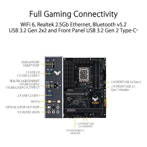 Carte mère Asus TUF Gaming B760 Plus - Wifi D4, Socket Intel LGA 1700, mémoire DDR4