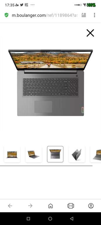 PC Portable 17.3" Lenovo Ideapad 3 17ALC6 - R5-5500U, 8 Go de RAM, 512 Go de SSD