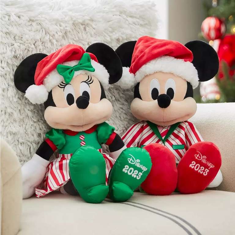 Peluche moyenne Mickey ou Minnie Noël 2023 (38cm) –