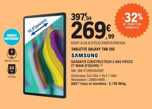 Tablette tactile 10.5" Samsung Galaxy Tab S5e (SM-T720NZKAXEF) - 64 Go, Wi-Fi, noir - Frouard (54), Pont-Sainte-Maxence (60), Blotzheim(68)
