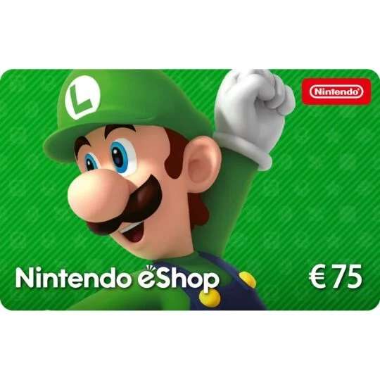 Carte cadeau Nintendo eShop de 75€ (Dématérialisé)