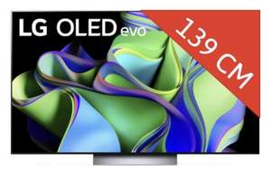 TV 4K 55" LG OLED55C3 Evo - 4K, 120Hz, Cinéma HDR, Dolby Vision iQ/Atmos, Smart TV (via 200€ ODR + code promotionnel)