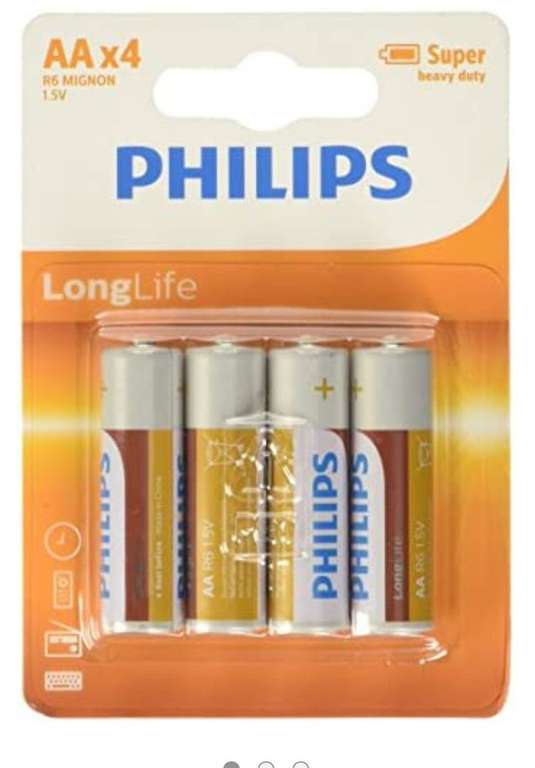 Pack de 4 Piles AA Philips Longlife - Auchan Perpignan (66)