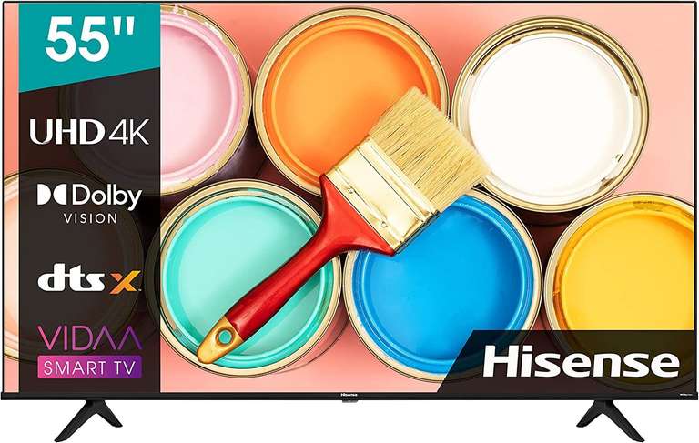 TV 55" Hisense 55A6BG Série 2022 - Smart TV, 4K UHD, avec Dolby Vision HDR, DTS Virtual X, Freeview Play, Alexa intégré, Bluetooth 2022