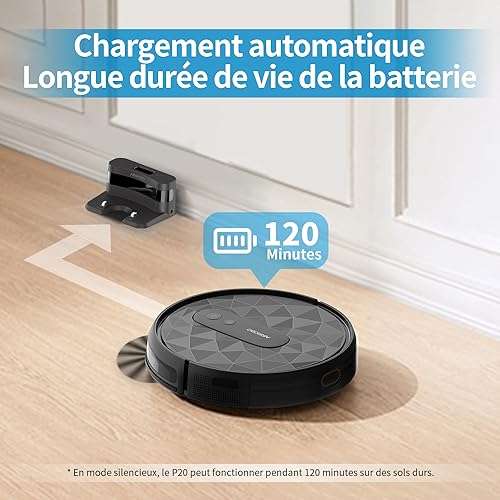 280€ sur Aspirateur Robot AIRROBO P20, Aspiration 2800 Pa,  Auto-rechargeables, Autonomie de 120 Minutes, APP Contrôle, Silencieux,  Idéal pour Poils d'Animaux, Sols Durs, Tapis à Poils Ras - Aspirateur robot  - Achat