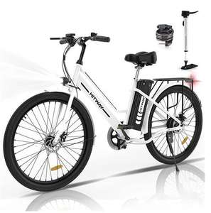 Vélo électrique 26" Hitway - 250W, 36V, 8.4Ah, avec pompe à vélo
