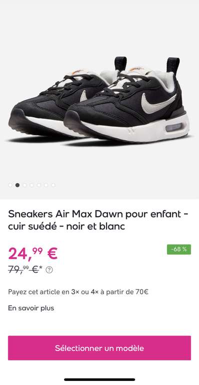 Baskets Enfant Nike Air Max Dawn - Plusieurs Tailles Disponibles