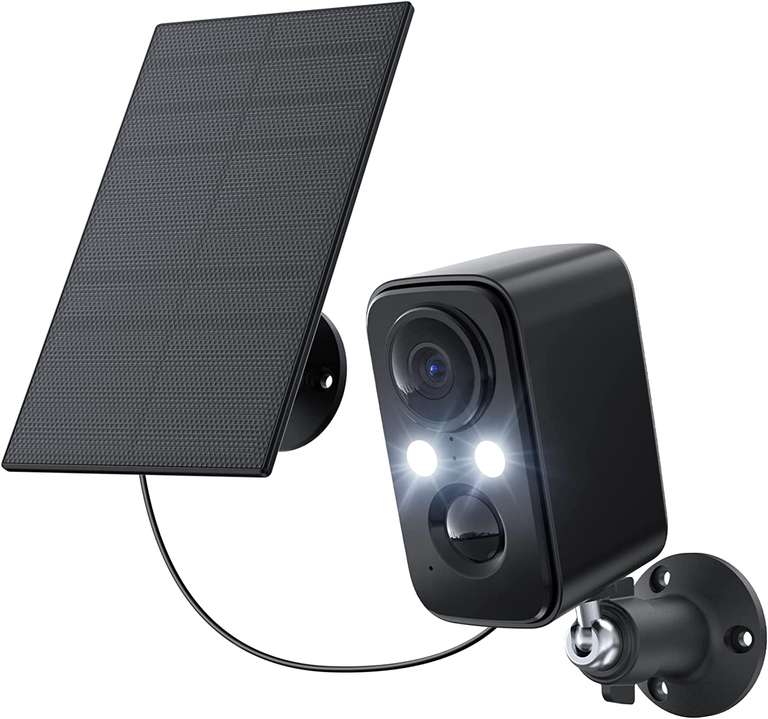 [Prime] Caméra de surveillance extérieure WiFi IHOXTX DF220 avec Panneau Solaire - 1080p, Vision nocturne couleur, IP66 (Vendeur tiers)