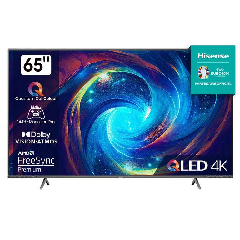 TV 65" Hisense 65E79KQ Pro- QLED, 4K, 144Hz, Dolby Vision iQ & Atmos, VRR/ALLM, FreeSync Premium, Smart TV + 60€ de RP (via 50€ ODR - Darty)