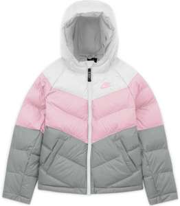 Veste doudoune à capuche pour enfant Nike Sportswear U NSW Filled Jacket - blanc/gris/rose (tailles 152 ou 176 cm)