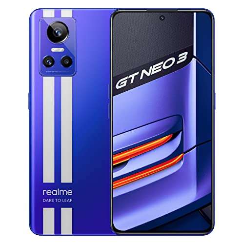 Smartphone ‎6.7" Realme GT Neo 3 5G - FHD+ SuperOLED 120Hz, Dimensity 8100, 8 Go RAM, 256 Go, Nitro Blue + Ecouteurs sans fil Buds Air 3