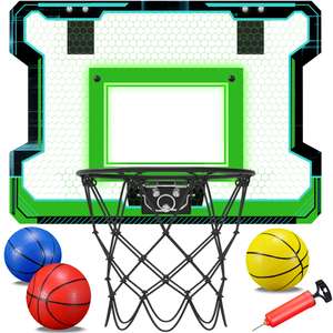 Mini Panier de Basketball Okkidy + 3 ballons + pompe - Montage sur porte ou mural (via coupon - vendeur tiers)