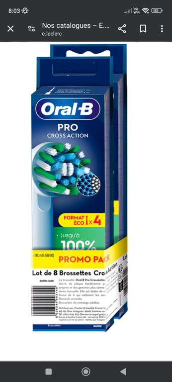 Pack de 8 brossettes Oral-b - Différentes variétés (via 15,8€ sur carte fidélité et ODR 5€)
