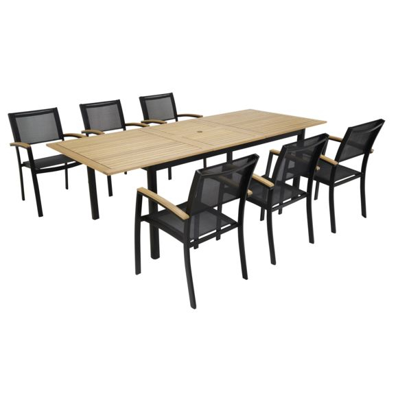 Table De Jardin Aluminium Eucalyptus Louga Et 6 Chaises Dealabs Com