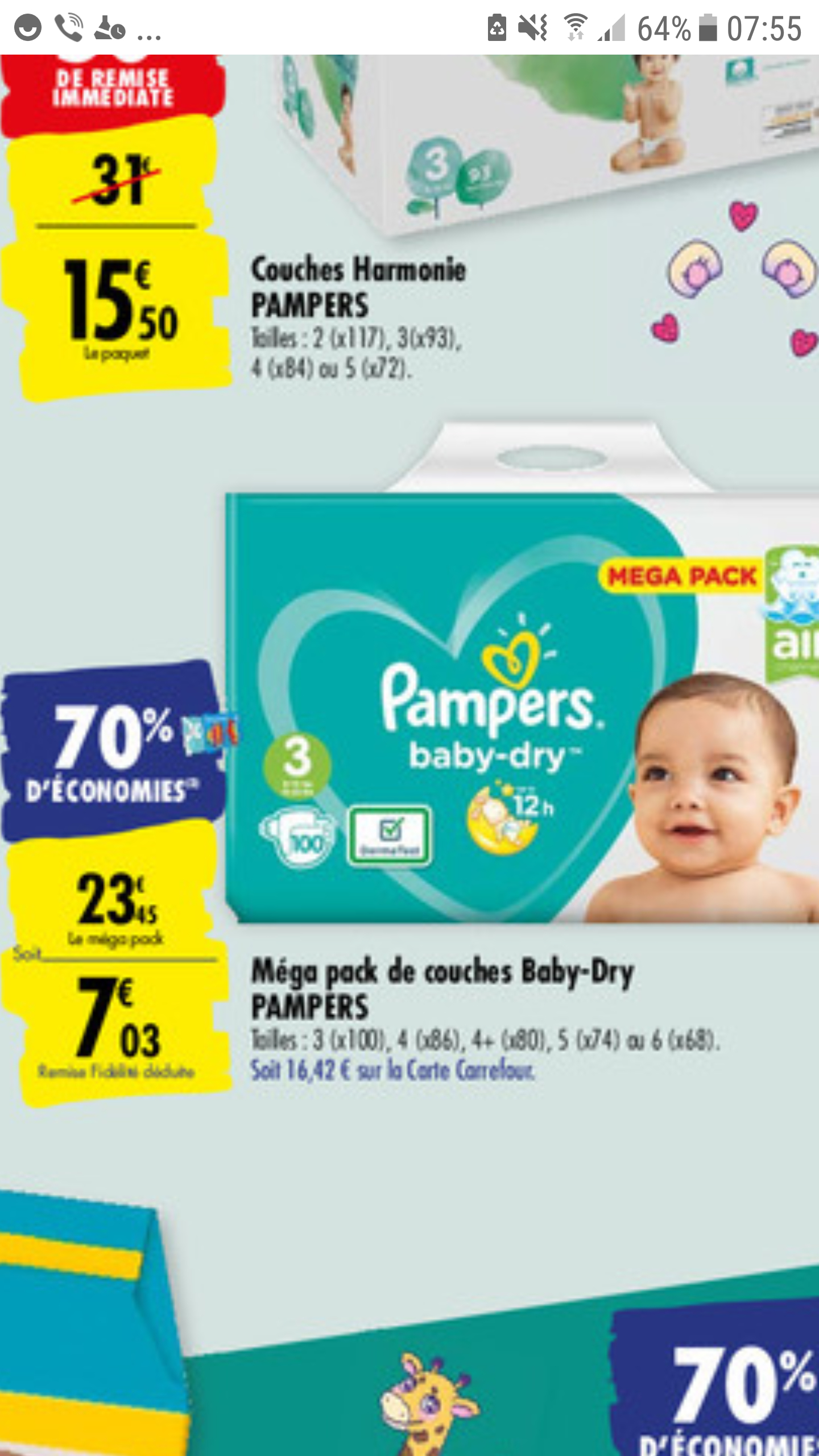 carrefour couche pampers