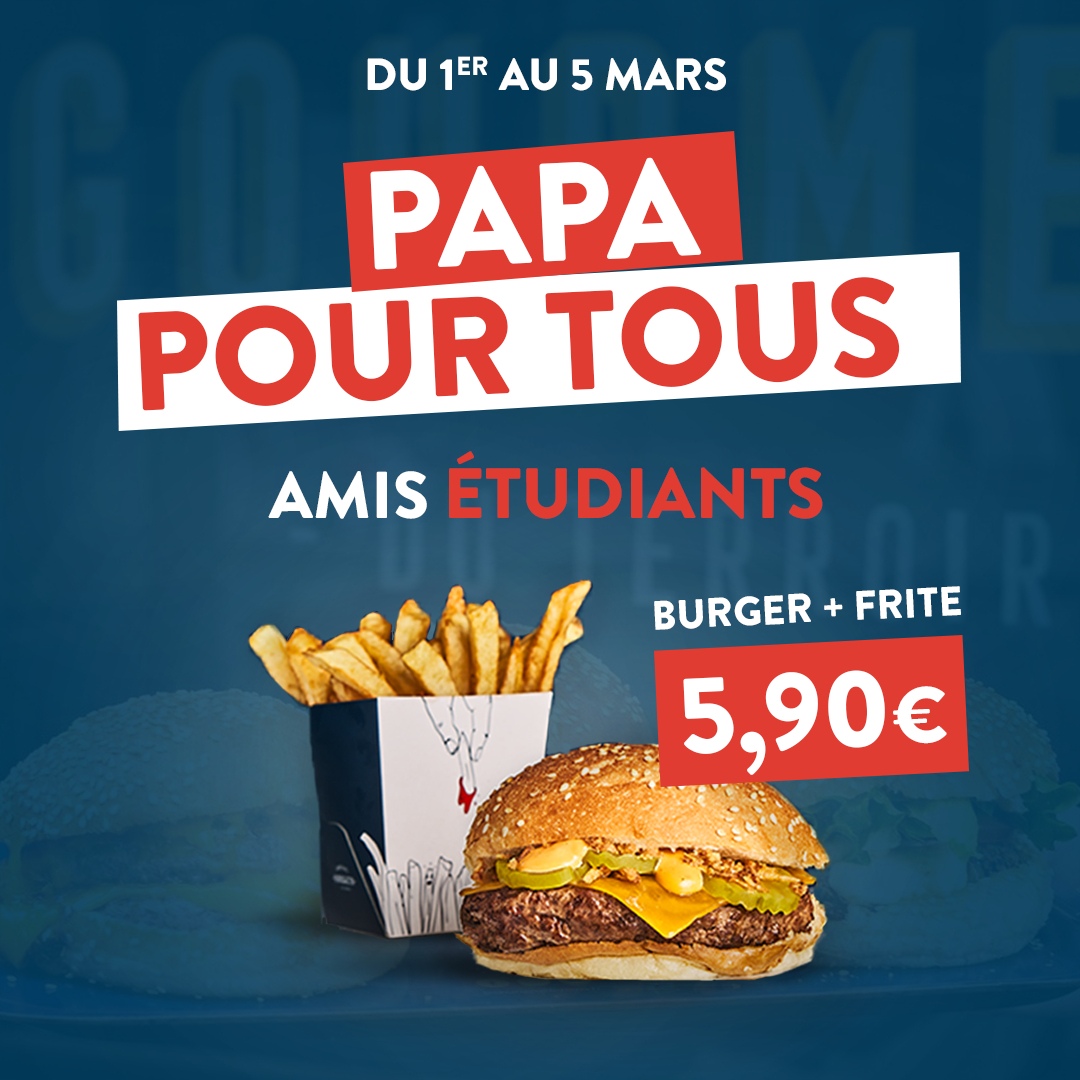  Etudiants  Menu  Burger Frites Dealabs com