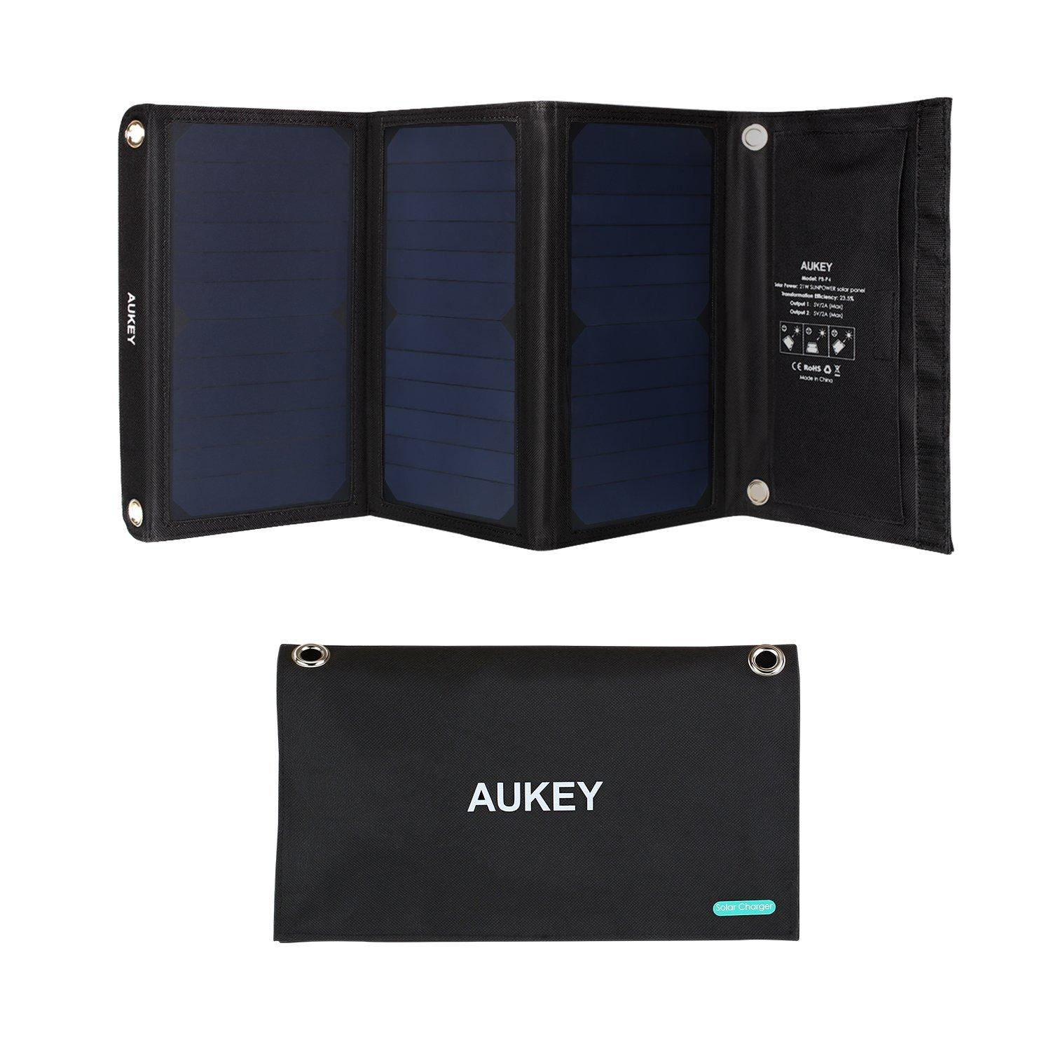 chargeur solaire aukey
