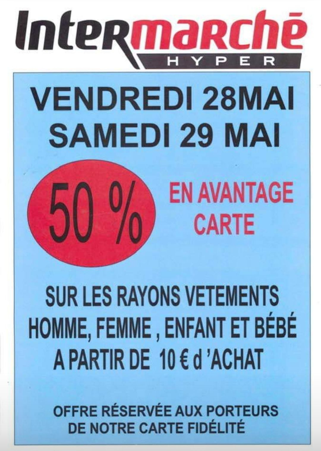 50 Rembourses Sur La Carte De Fidelite Des 10 D Achat Sur Tout Le Rayon Textile Loriol Sur Drome 26 Dealabs Com