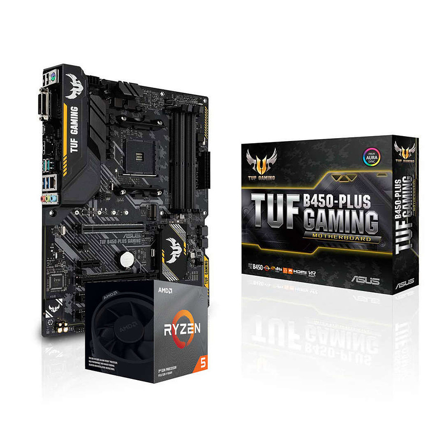 Processeur AMD Ryzen 5 3600 + Carte mère Asus TUF B450-Plus Gaming